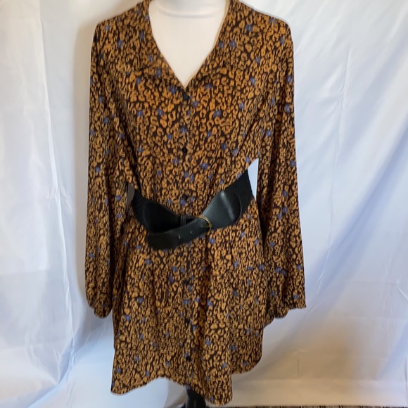 Logo animal print oversized dress. Bell and brown - Picture 2 of 11